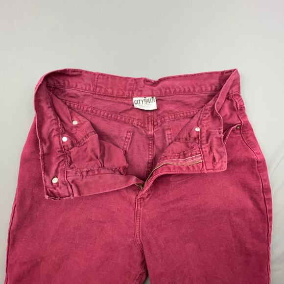 City Jeans High Rise Mom Jeans | Size 12 Red Tapered | Made in USA - Picture 4 of 12